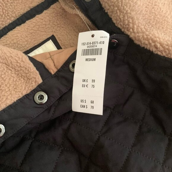 Abercrombie And Fitch Jacket Womens Medium Brown Black Fleece Quilted NWT - Picture 8 of 11